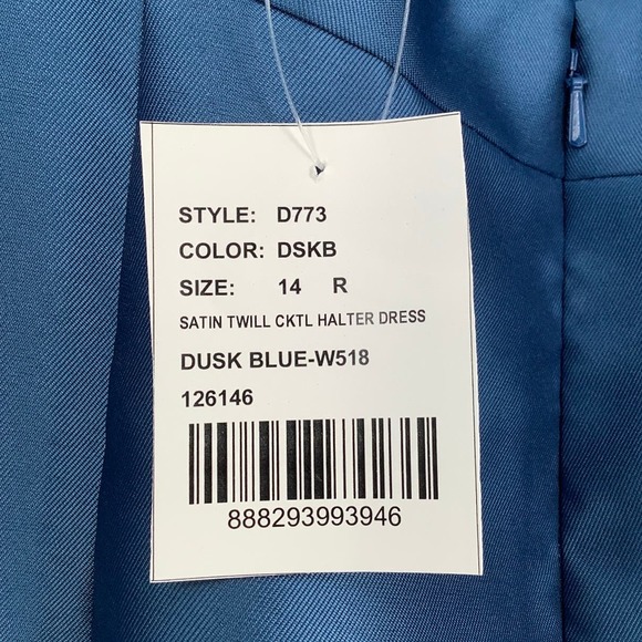 NEW! Alfred Sung Sz 14 High Neck Open Back Satin Cocktail Dress $200 msrp I21-16 - Picture 11 of 11